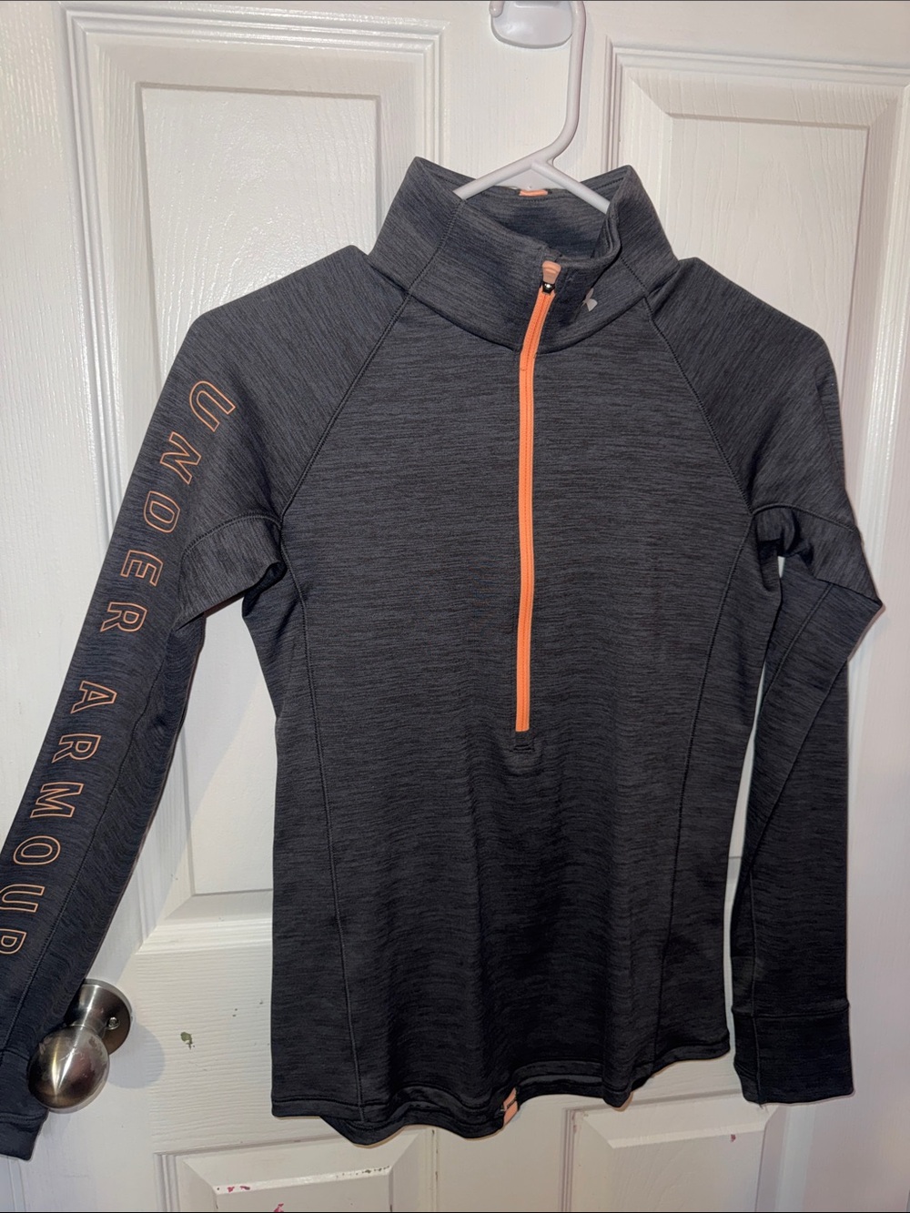 Under Armour Charcoal Heathered Half-Zip with Coral Accents